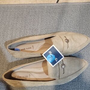 Anne Klein Beige Suede Flats